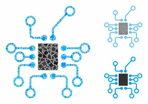 Electronics Mosaic Icon of Bumpy Items Stock Illustration
