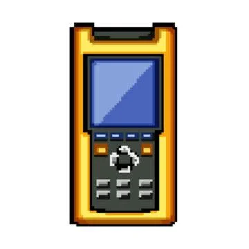 Electronics oscillograph pixel art vector illustration Stock Illustration