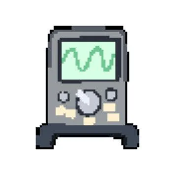 Electronics oscillograph pixel art vector illustration Stockillustratie