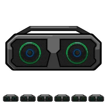 Electronics partybox sound cartoon vector graphic Stock Illustration