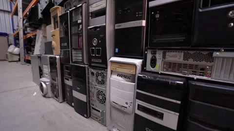 An electronics recycling facility Stock Footage 303748549