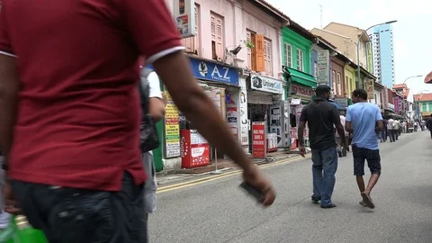 Electronics repair and mobile phone shops in Little India Singapore Video stock 78459484
