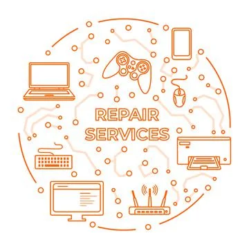 Electronics Repair Service Support Fixing Check Stock Illustration