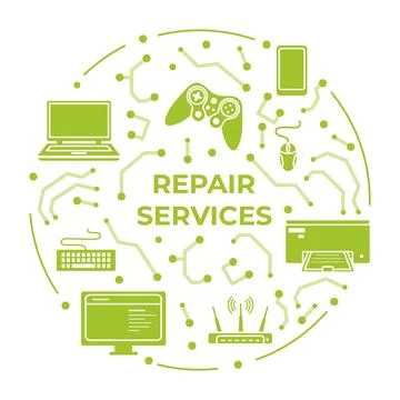 Electronics Repair Service Support Fixing Check Illustrazione stock