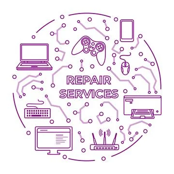 Electronics Repair Service Support Fixing Check Illustrazione stock
