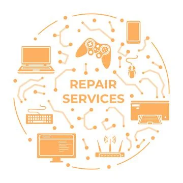 Electronics Repair Service Support Fixing Check Stock Illustration