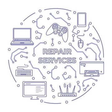 Electronics Repair Service Support Fixing Check Illustrazione stock