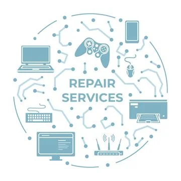 Electronics Repair Service Support Fixing Check 스톡 일러스트
