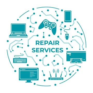 Electronics Repair Service Support Fixing Check 스톡 일러스트