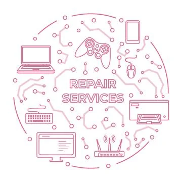 Electronics Repair Service Support Fixing Check Illustrazione stock