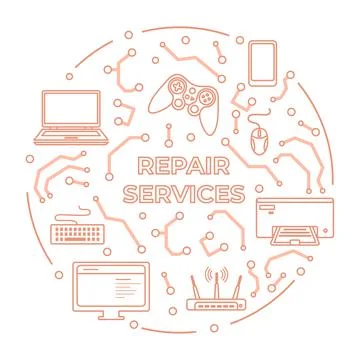 Electronics Repair Service Support Fixing Check Stock Illustration
