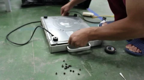 Electronics repairman civil Stock Footage 56080685