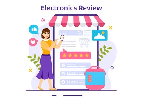 Electronics Review Vector Illustration with Customer Rating Quality of Serv.. イラスト素材