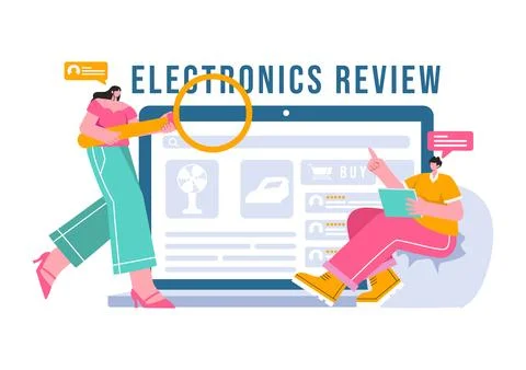 Electronics Review Vector Illustration with Customer Ratings on Quality of .. Stock Illustration