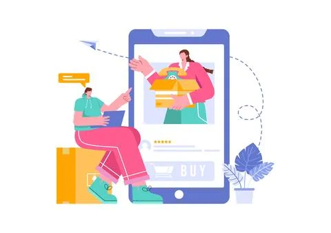 Electronics Review Vector Illustration with Customer Ratings on Quality of .. Illustrazione stock
