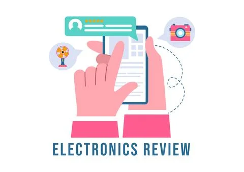 Electronics Review Vector Illustration with Customer Ratings on Quality of .. Stock Illustration