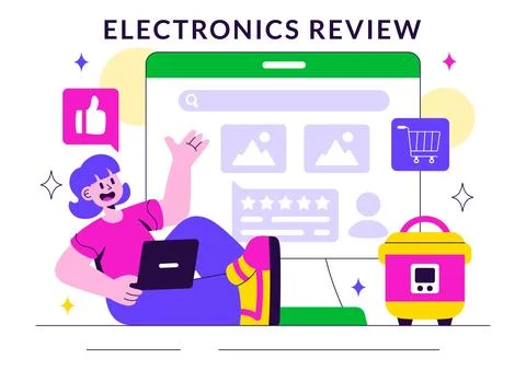 Electronics Review Vector Illustration with Customer Ratings on Service Qua.. Stock Illustration