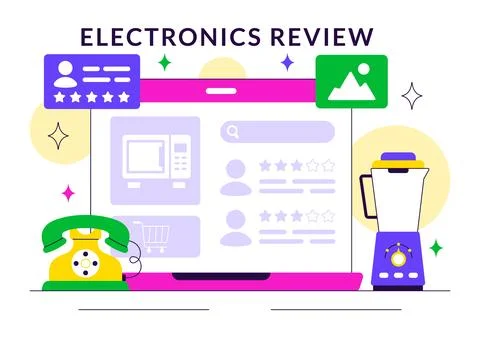Electronics Review Vector Illustration with Customer Ratings on Service Qua.. Stock Illustration