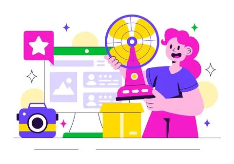 Electronics Review Vector Illustration with Customer Ratings on Service Qua.. Stock Illustration