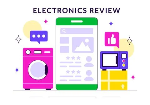 Electronics Review Vector Illustration with Customer Ratings on Service Qua.. Stock Illustration