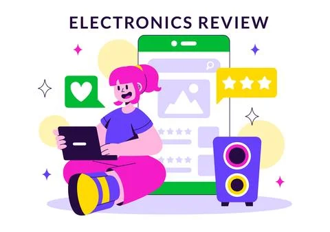 Electronics Review Vector Illustration with Customer Ratings on Service Qua.. Stock Illustration
