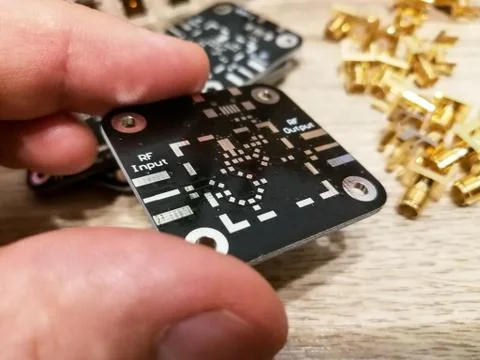 Electronics RF PCB without soldered components Stock Photos