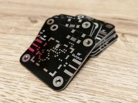 Electronics RF PCB without soldered components Stock Photos