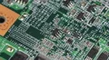 Electronics Server Circuits Board Computers Motherboard Closeup Green Background HD Footage