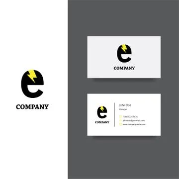 Electronics services or goods company logo and business card template Stock Illustration