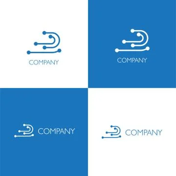 Electronics services or goods company logo Stock Illustration