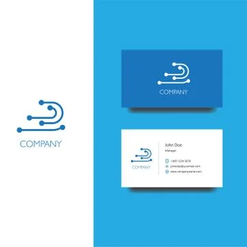 Electronics services or goods company logo and business card template Illustrazione stock