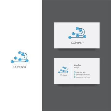 Electronics services or goods company logo and business card template Illustrazione stock