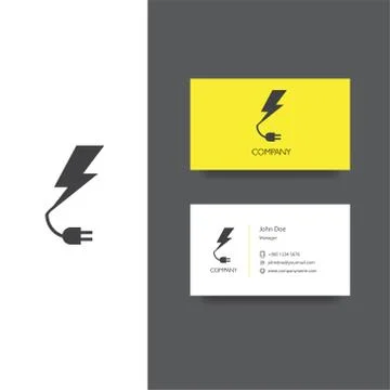 Electronics services or goods company logo and business card template Illustrazione stock