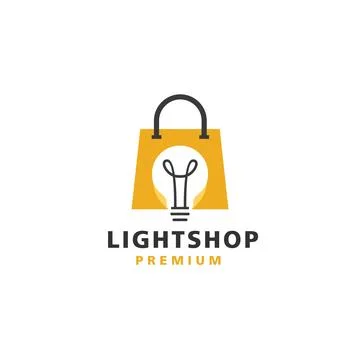 Electronics shop lamp logo vector icon illustration Illustrazione stock