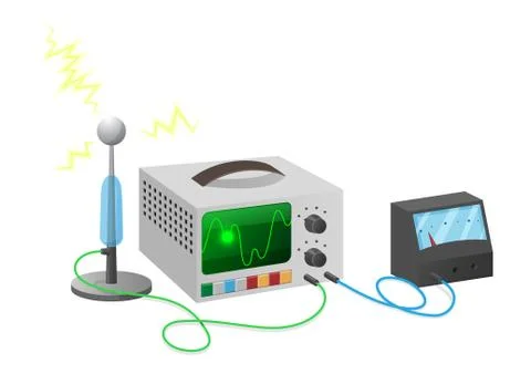 Electronics Special Equipment Connected with Wires Stock Illustration