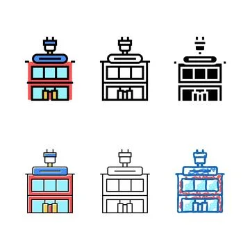 Electronics store building color icon vector mix Illustrazione stock