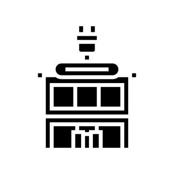 Electronics store building glyph icon vector illustration Stock Illustration