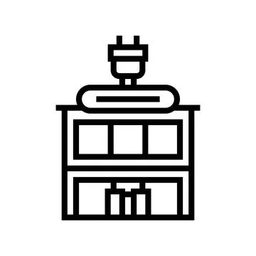 Electronics store building line icon vector illustration Illustrazione stock