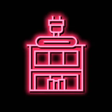 Electronics store building neon glow icon illustration Stock Illustration