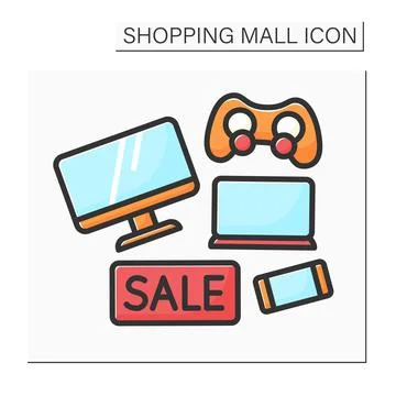 Electronics store color icon Stock Illustration