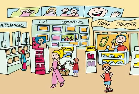 Electronics store Illustrazione stock