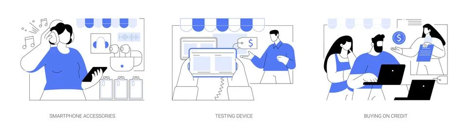 Electronics store isolated cartoon vector illustrations se Stockillustratie