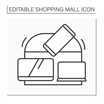 Electronics store line icon Stock Illustration