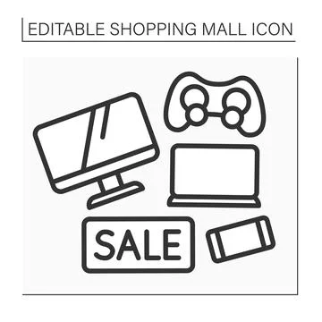 Electronics store line icon Stock Illustration