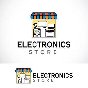 Electronics store logo design template Stock Illustration