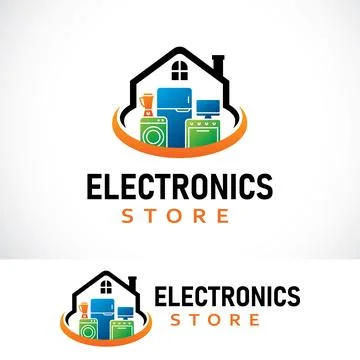 Electronics store logo design template Stock Illustration