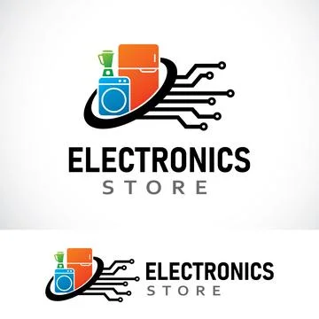 Electronics store logo design template Stock Illustration