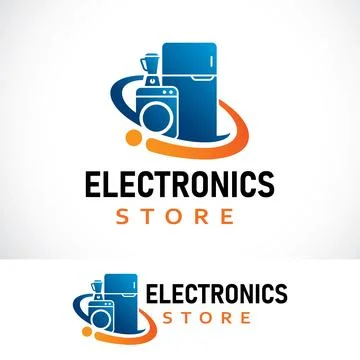 Electronics store logo design template Stock Illustration