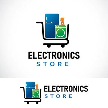 Electronics store logo design template Stock Illustration