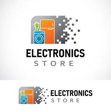 Electronics store logo design template Stock Illustration